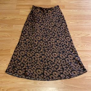 Express Silky Print Midi Skirt